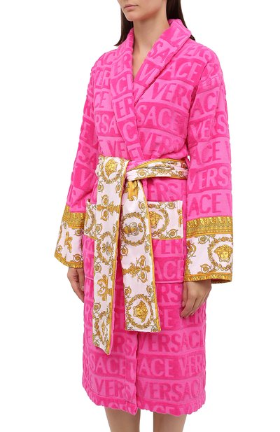 Хлопковый халат VERSACE фуксия цвета по цене 69850 руб., арт. ZACJ00008/ZC0SP052, фото 3 Хлопковый халат VERSACE, арт. ZACJ00008/ZC0SP052, фото 3