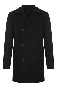 Мужской кашемировое пальто MVST черного цвета, арт. TXEKB-ES4365-1/LC1598 | Фото 1 (Длина (верхняя одежда): До середины бедра; Материал внешний: Кашемир, Ш�ерсть; Рукава: Длинные; Мужское Кросс-КТ: пальто-верхняя одежда; Стили: Кэжуэл; 1-2-бортные: Двубортные)