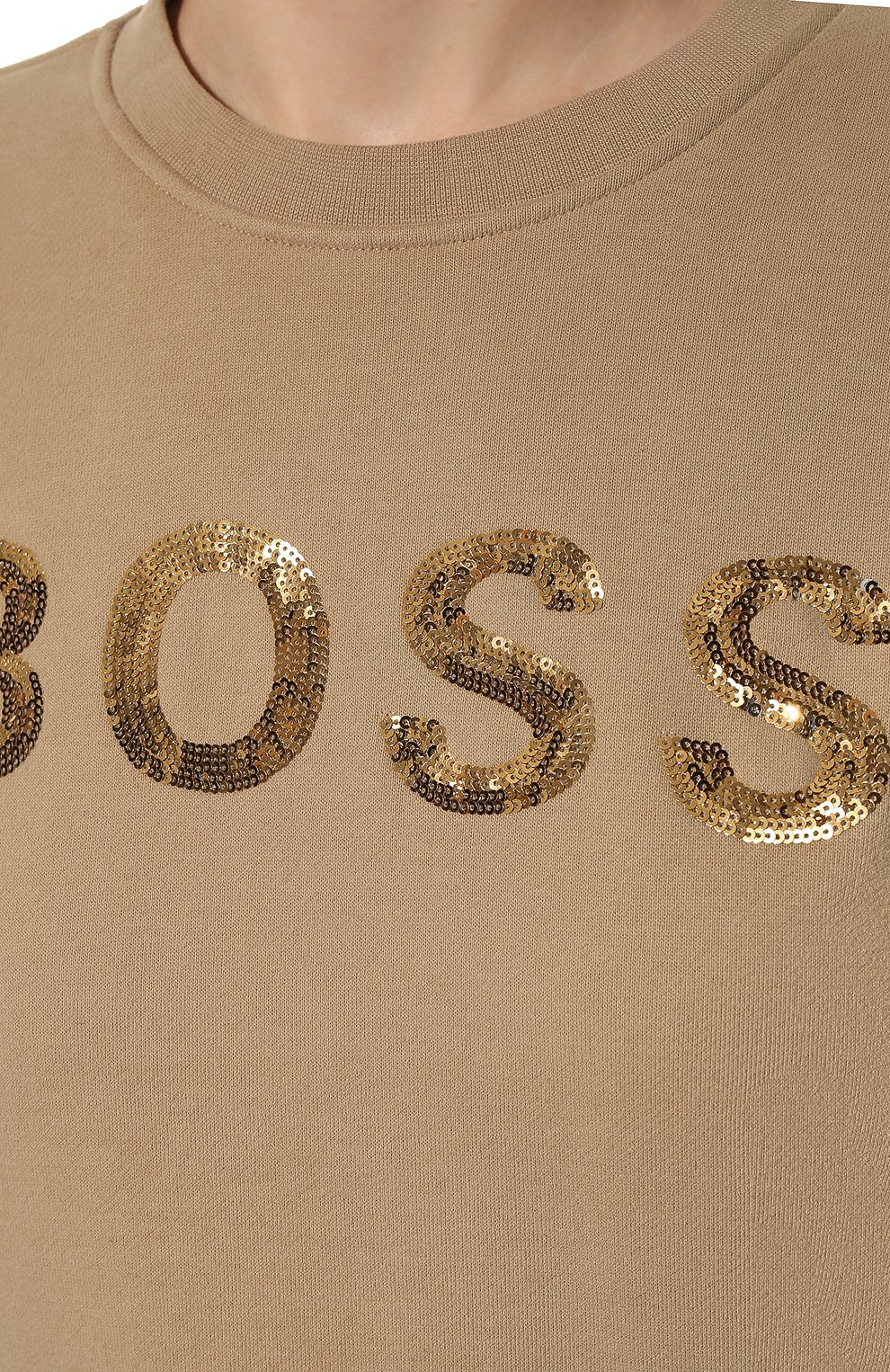 Хлопковый свитшот BOSS бежевого цвета по цене 13600 руб., арт. 50464511, фото 5 Хлопковый свитшот BOSS, арт. 50464511, фото 5
