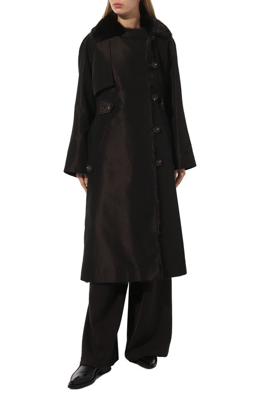 Тренч с меховой подкладкой Color Temperature Пл, Кол-10/373 Коричневый  Пл, Кол-10/373 Фото 3