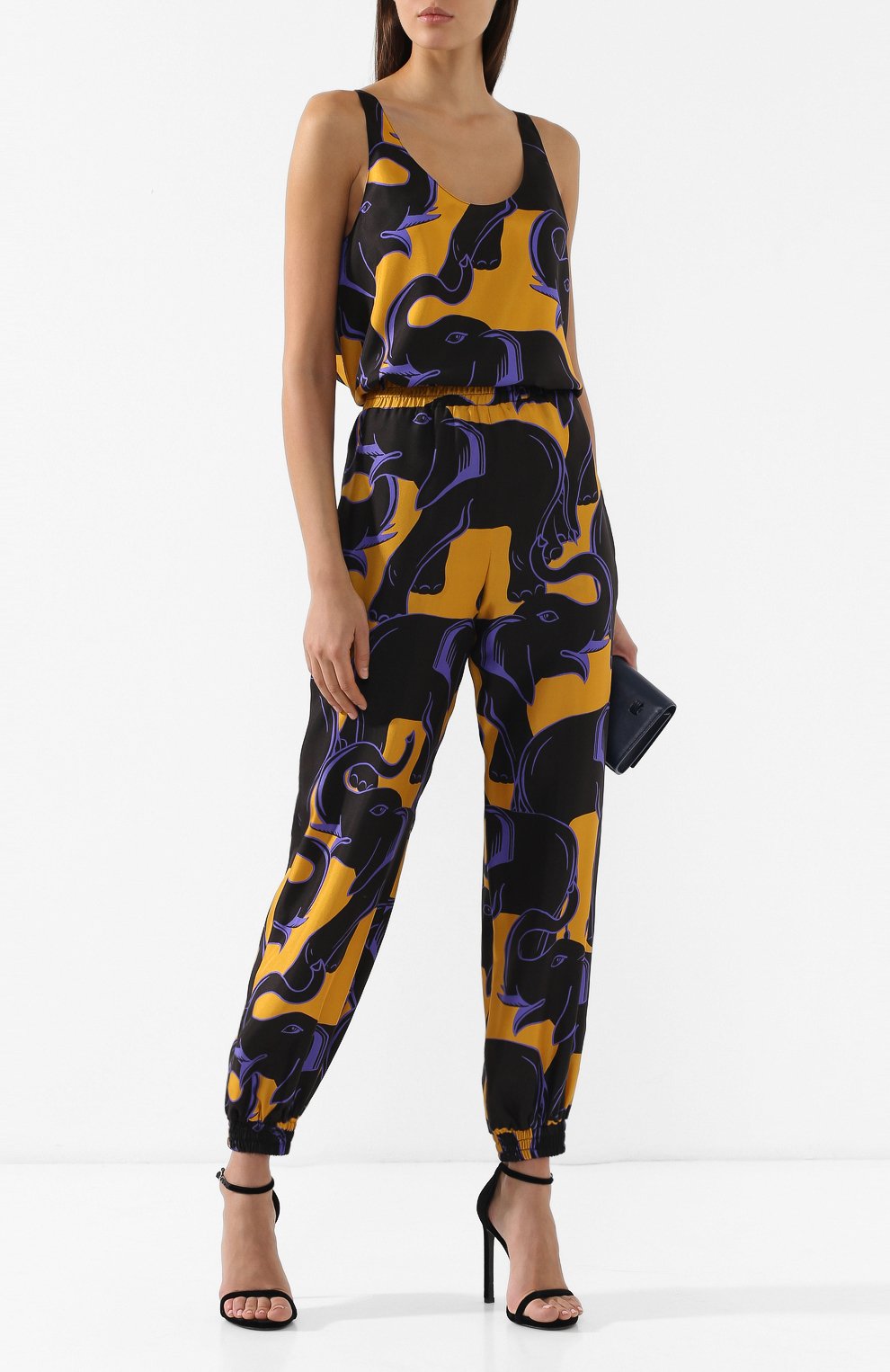 Шелковые джоггеры LANVIN фиолетового цвета по цене 69650 руб., арт. RW-TR505I-4080-P19, фото 2 Шелковые джоггеры LANVIN, арт. RW-TR505I-4080-P19, фото 2