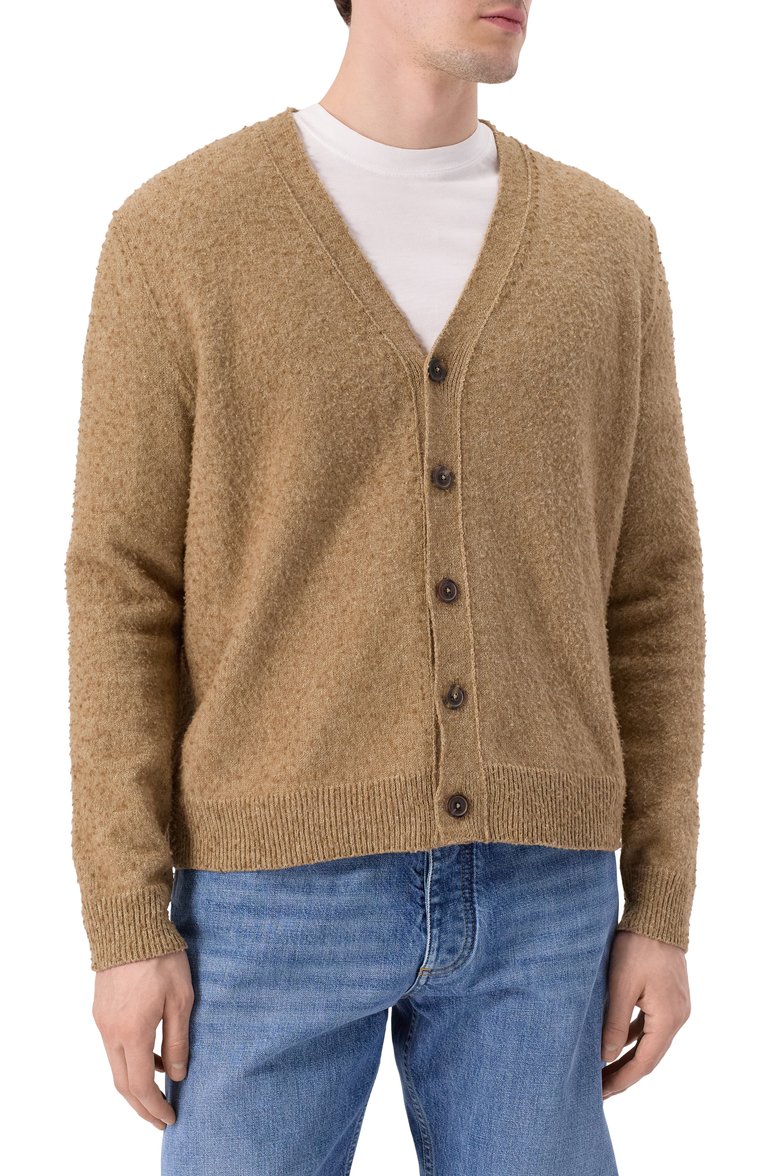 Мужского кардиган из шерсти и хлопка MAISON MARGIELA бежевого цвета, арт. S50HP0019/M13108 | Фото 3 (Материал внешний: Шерсть, Хлопок; Женское Кросс-КТ: Кардиган-одежда; Нос: Не проставлено; Мужское Кросс-КТ: Кардиган-одежда; Региональные ограничения белый список (Axapta Mercury): Не проставлено; Стили: Кэжуэл)