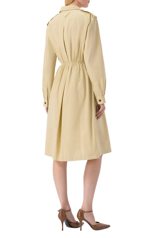 Хлопковое платье Prada P3N24E/15B5 Бежевый  P3N24E/15B5 Фото 3