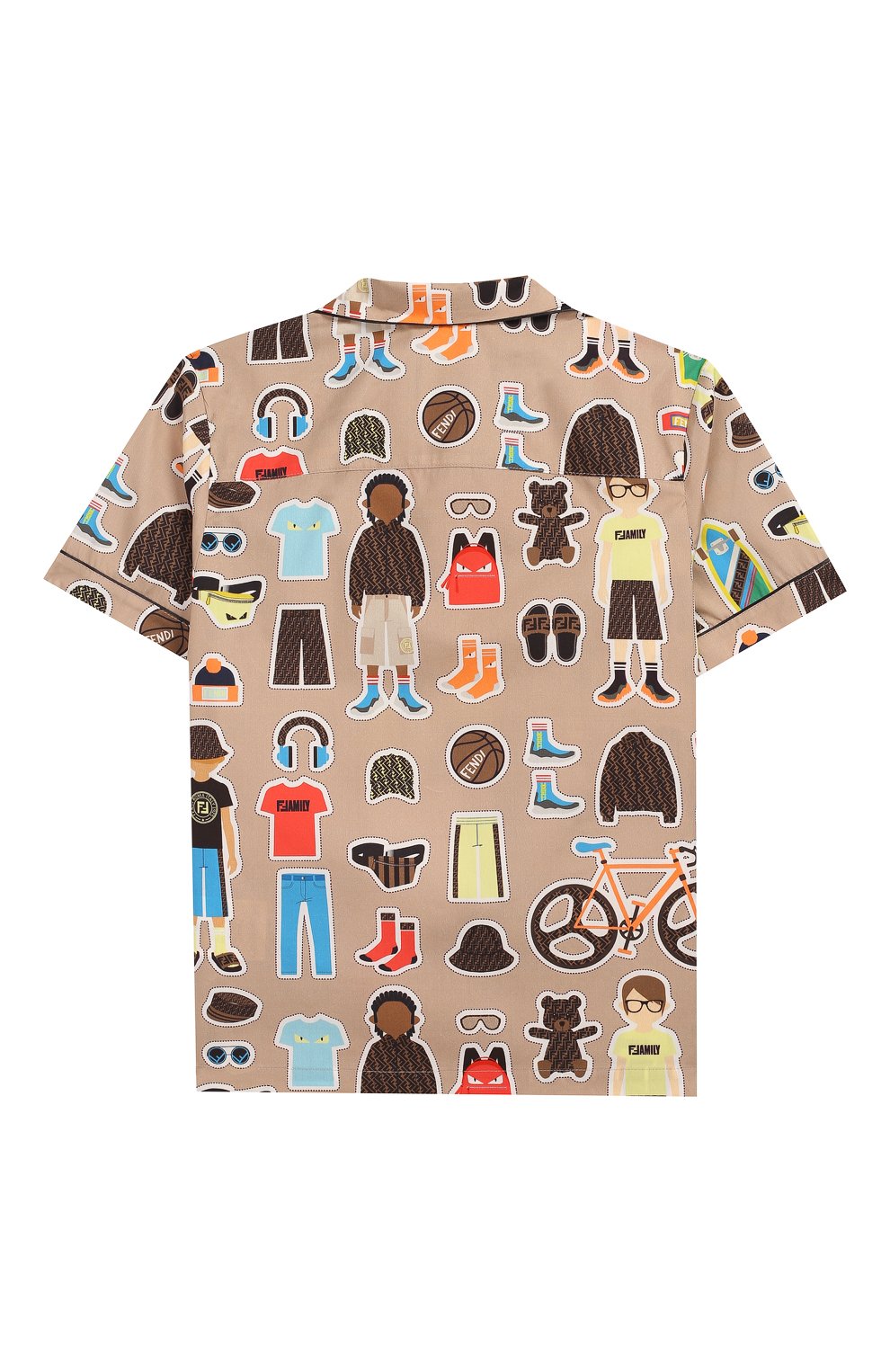 Хлопковая рубашка FENDI разноцветного цвета по цене 56150 руб., арт. JMC100/AACU/8A-12+, фото 2 Хлопковая рубашка FENDI, арт. JMC100/AACU/8A-12+, фото 2