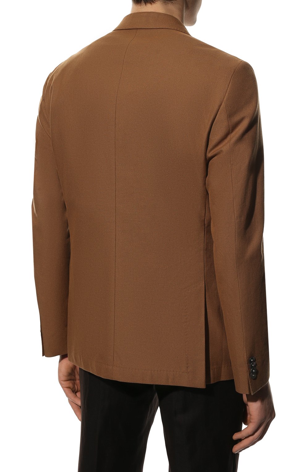 Хлопковый пиджак BOSS коричневого цвета по цене 51550 руб., арт. 50468918, фото 4 Хлопковый пиджак BOSS, арт. 50468918, фото 4