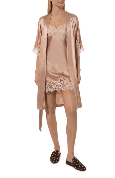 Халат из шелка и хлопка LISE CHARMEL бежевого цвета по цене 49150 руб., арт. ALC2080, фото 2 Халат из шелка и хлопка LISE CHARMEL, арт. ALC2080, фото 2