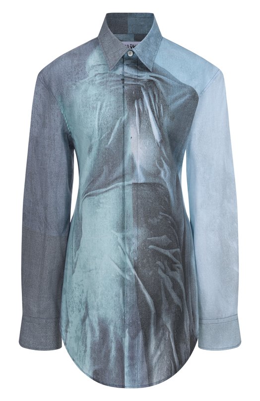 Хлопковая блузка Jean Paul Gaultier 25/03-W-ST031/W016P Голубой 25/03-W-ST031/W016P
