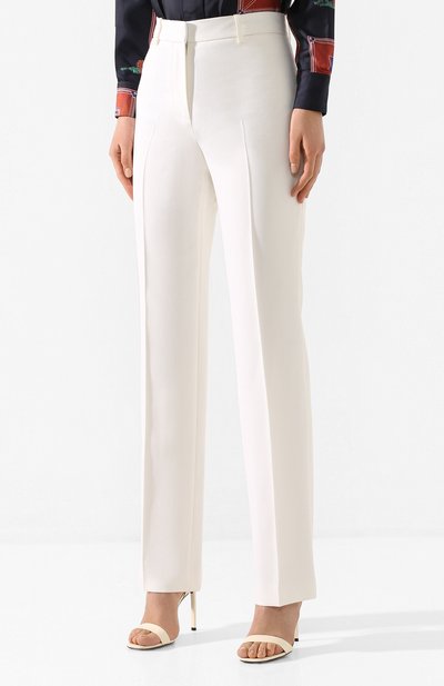 Шерстяные брюки VICTORIA BECKHAM белого цвета по цене 111500 руб., арт. 1220WTR001203F, фото 3 Шерстяные брюки VICTORIA BECKHAM, арт. 1220WTR001203F, фото 3
