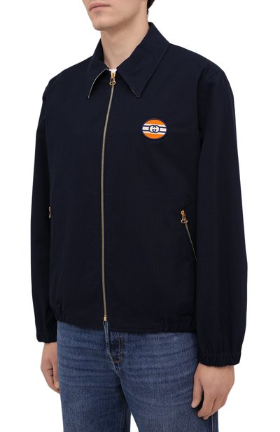 Бомбер GUCCI синего цвета по цене 216000 руб., арт. 654837/ZAGVY, фото 3 Бомбер GUCCI, арт. 654837/ZAGVY, фото 3