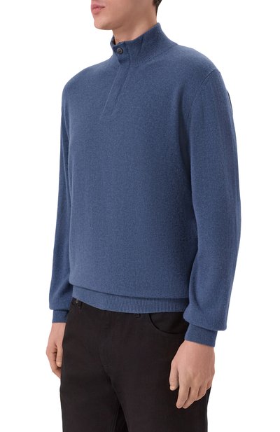 Кашемировый джемпер CORNELIANI синего цвета по цене 118000 руб., арт. 26M533-2625185, фото 3 Кашемировый джемпер CORNELIANI, арт. 26M533-2625185, фото 3