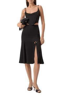 Женский корсет VERSACE черного цвета, арт. 1006669/1A10194 | Фото 2 (Нос: Не проставлено; Стили: Гламурный; Длина (для топов): Укороченные; Рукава: На бретелях; Кросс-КТ: костюм; Материал внешний: Синтетический материал)