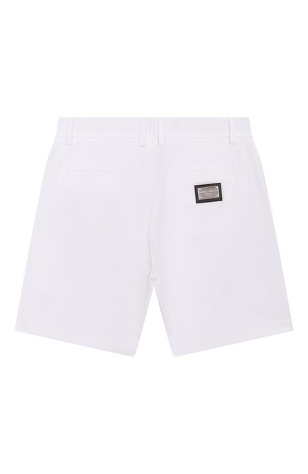 Детские хлопковые шорты DOLCE & GABBANA белого цвета, арт. L43Q25/G7M4D/2-6 | Фото 2 (Материал сплава: Проставлено; Материал внешний: Хлопок; Нос: Не проставлено)