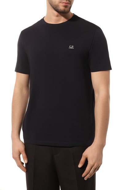 Хлопковая футболка C.P. COMPANY темно-синего цвета по цене 10400 руб., арт. 14CMTS046A-005100W, фото 3 Хлопковая футболка C.P. COMPANY, арт. 14CMTS046A-005100W, фото 3