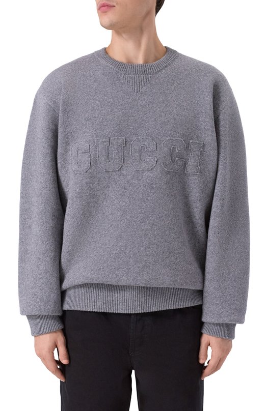 Шерстяной джемпер Gucci 811405/XKEK0 Серый  811405/XKEK0 Фото 3