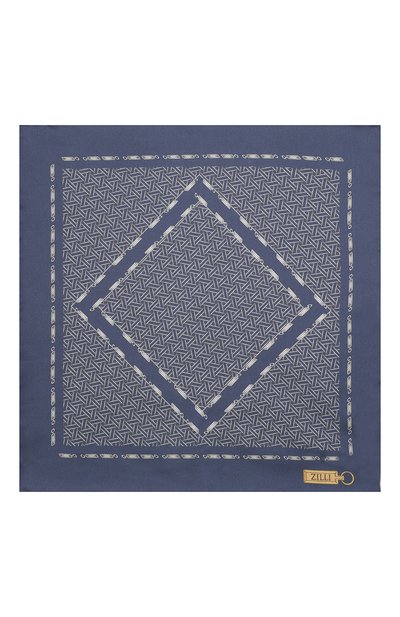 Шелковый платок ZILLI синего цвета по цене 8995 руб., арт. 51603/HANDKERCHIEF, фото 3 Шелковый платок ZILLI, арт. 51603/HANDKERCHIEF, фото 3