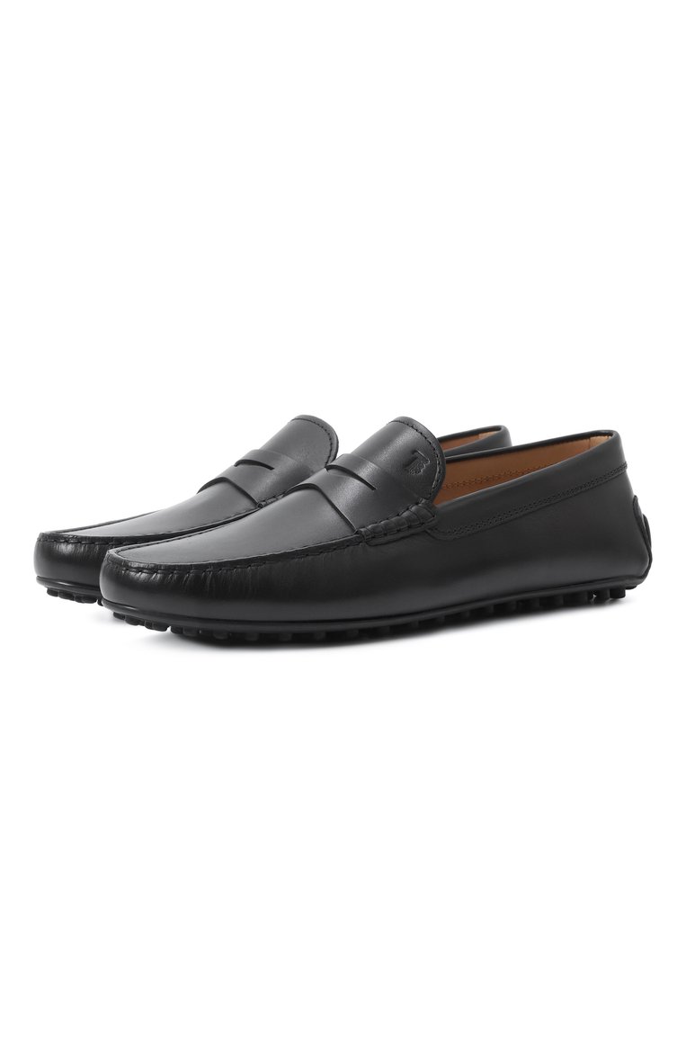 Мужские кожаные мокасины city gommino TOD’S черного цвета, арт. XXM42C00640/D90 | Фото 1 (Материал внешний: Натуральная кожа; Материал внутренний: Натуральная кожа; Нос: Не проставлено; Стили: Кэжуэл)