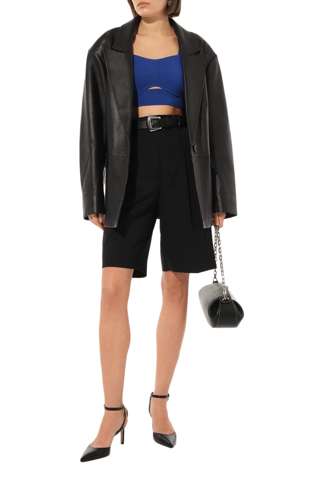 Топ из вискозы AND THE BRAND синего цвета по цене 18760 руб., арт. S23-TP021-1203-444, фото 2 Топ из вискозы AND THE BRAND, арт. S23-TP021-1203-444, фото 2