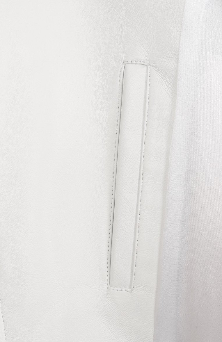 Женская кожаная куртка MVST белого цвета, арт. ZBCK-Y089-1N/Z2598-8 | Фото 7 (Автоматизация ТО: Проставлено; Материал подклада: Шелк; Автоматизация состава: Проставлено; Материал внешний: Натуральная кожа; Рукава: Длинные; Длина (верхняя одежда): Короткие; Кросс-КТ: Легкие, Куртка; Женское Кросс-КТ: Замша и кожа; Стили: Кэжуэл; Размерность: Идёт в размер)