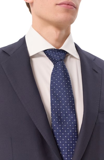 Шелковый галстук BRUNELLO CUCINELLI темно-синего цвета по цене 39600 руб., арт. MR8990018, фото 2 Шелковый галстук BRUNELLO CUCINELLI, арт. MR8990018, фото 2