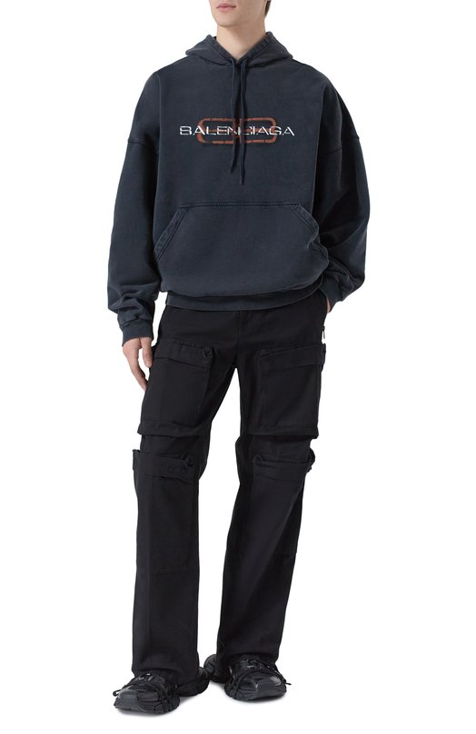 Хлопковое худи Balenciaga 850349/TTVD7 Чёрный  850349/TTVD7 Фото 2