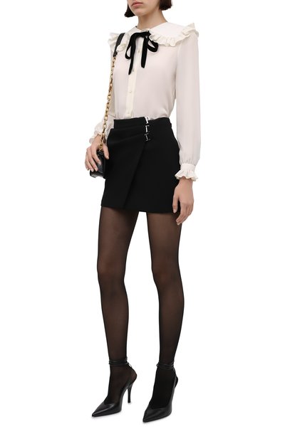 Шелковая блузка SAINT LAURENT, арт. 665828/Y100W, фото 2