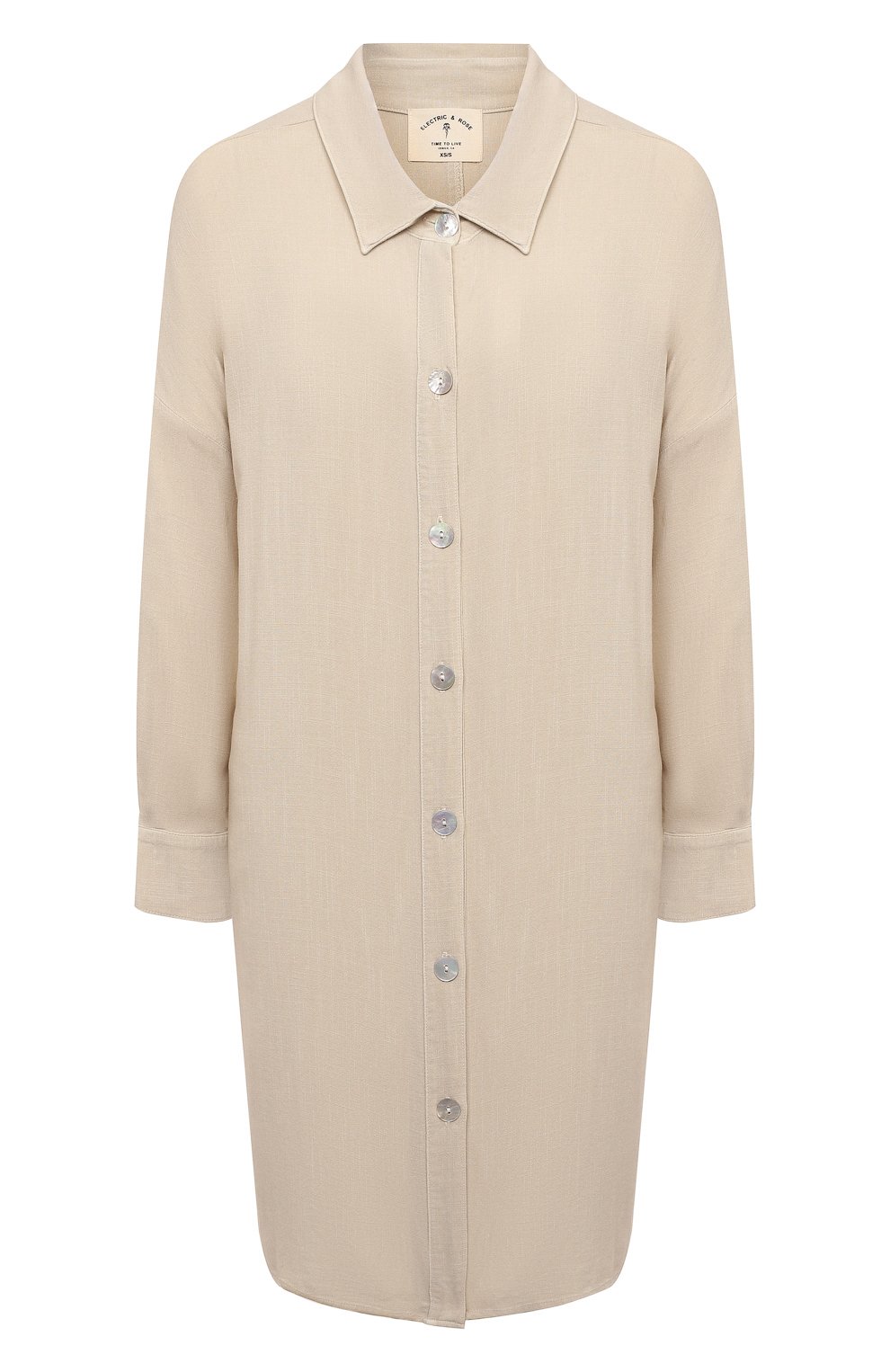 Рубашка из вискозы ELECTRIC AND ROSE светло-бежевого цвета по цене 26250 руб., арт. LFCV39, фото 1 Рубашка из вискозы ELECTRIC AND ROSE, арт. LFCV39, фото 1