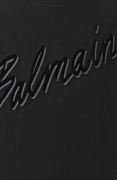 Мужская хлопковая футболка BALMAIN черного цвета, арт. EH1EG010/BC86 | Фото 6 (Материал сплава: Проставлено; Драгоценные ка�мни: Проставлено; Рукава: Короткие; Длина (для топов): Стандартные; Принт: С принтом; Стили: Кэжуэл; Материал внешний: Хлопок; Кросс-КТ: Джерси; Мужское Кросс-КТ: Футболка-одежда)