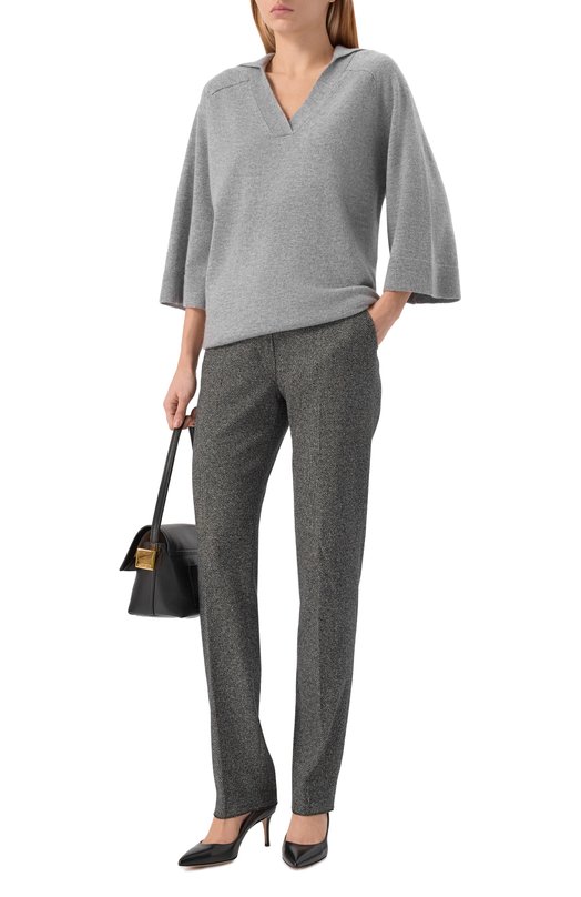 Брюки из хлопка и вискозы Max Mara Studio NEGUS Серый  NEGUS Фото 2