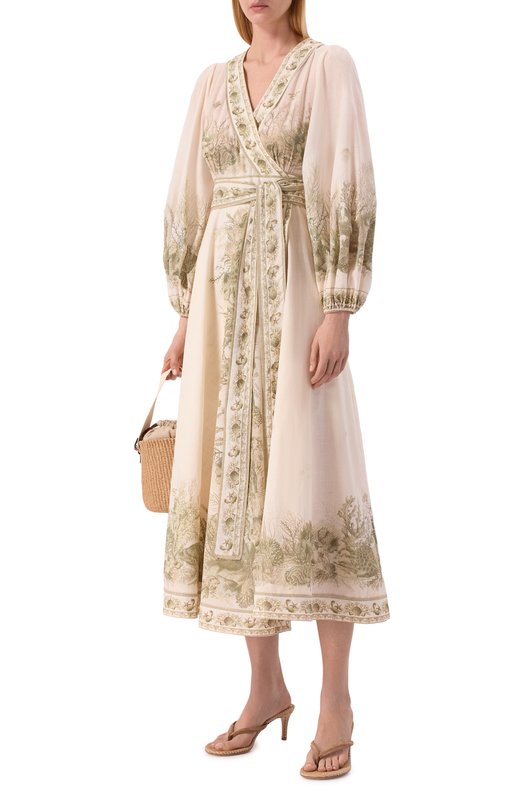 Хлопковое платье Zimmermann 2456DRS262 Кремовый  2456DRS262 Фото 2