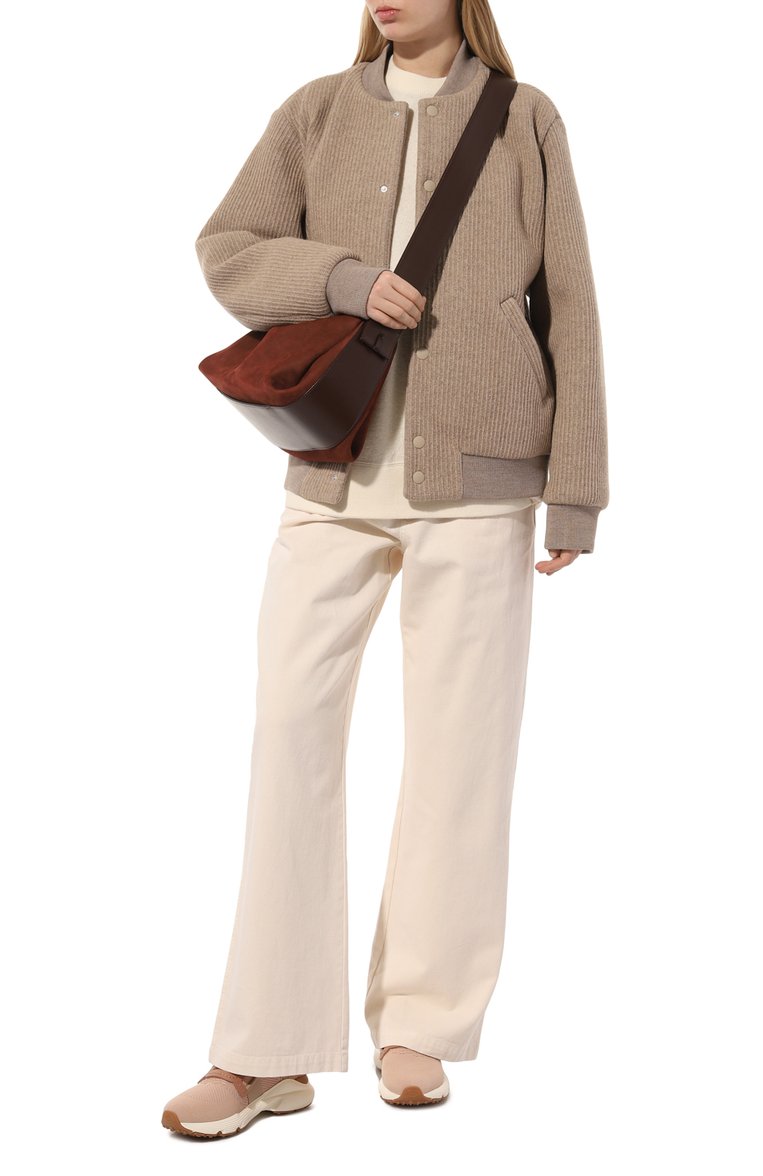 Женские текстильные кроссовки kate TOD’S бежевого цвета, арт. XXW54C0EM60SKM | Фото 2 (Материал внутренний: Текстиль; Материал внешний: Текстиль; Подошва: Платформа; Материал утеплителя: Без утеплителя; Стили: Кэжуэл; Кросс-КТ: Низкие)