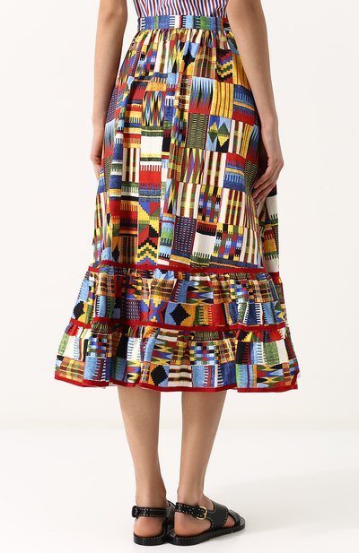 Хлопковая юбка-миди с принтом и оборкой STELLA JEAN, арт. J G 043 00 S 3085, фото 4