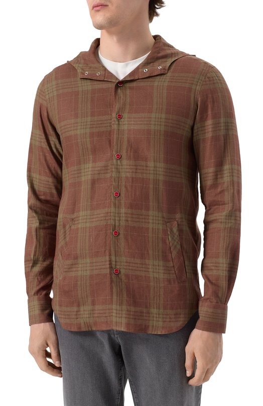 Льняная рубашка Kiton UMCMARH0926910 Коричневый  UMCMARH0926910 Фото 3