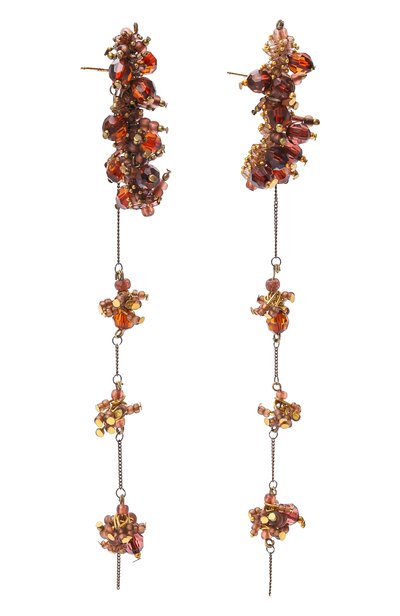 Серьги DRIES VAN NOTEN коричневого цвета по цене 39950 руб., арт. 242-018228-052/G0LD, фото 3 Серьги DRIES VAN NOTEN, арт. 242-018228-052/G0LD, фото 3
