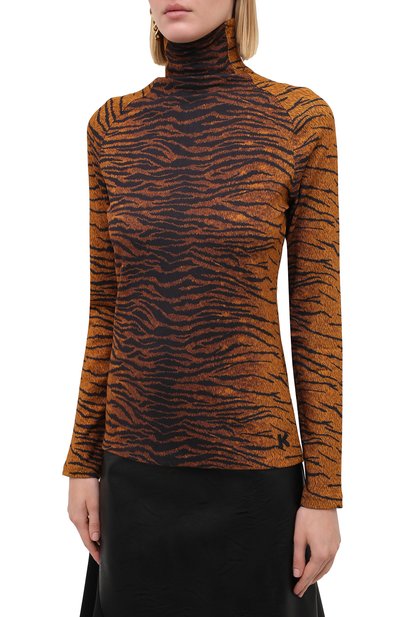Водолазка из вискозы KENZO коричневого цвета по цене 29950 руб., арт. FA62T08524SV, фото 3 Водолазка из вискозы KENZO, арт. FA62T08524SV, фото 3