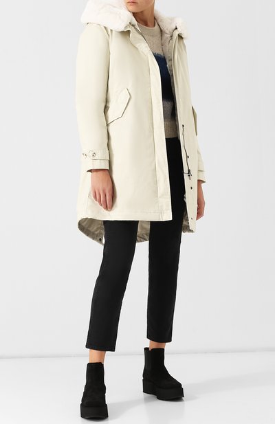 Хлопковая парка с капюшоном из меха кролика WOOLRICH, арт. WWCPS2629/LM10, фото 2