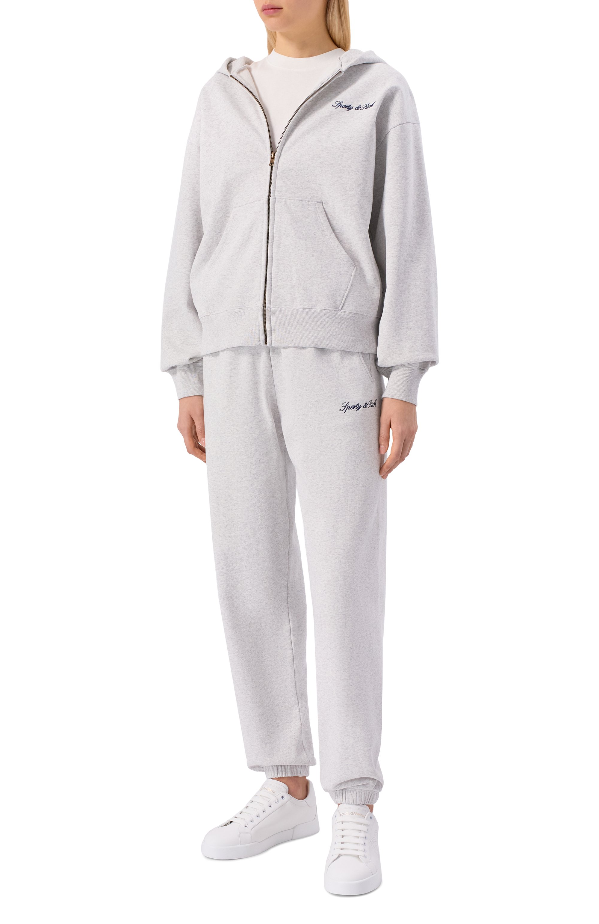 Хлопковая толстовка SPORTY AND RICH, арт. ST08868326GY03, фото 2