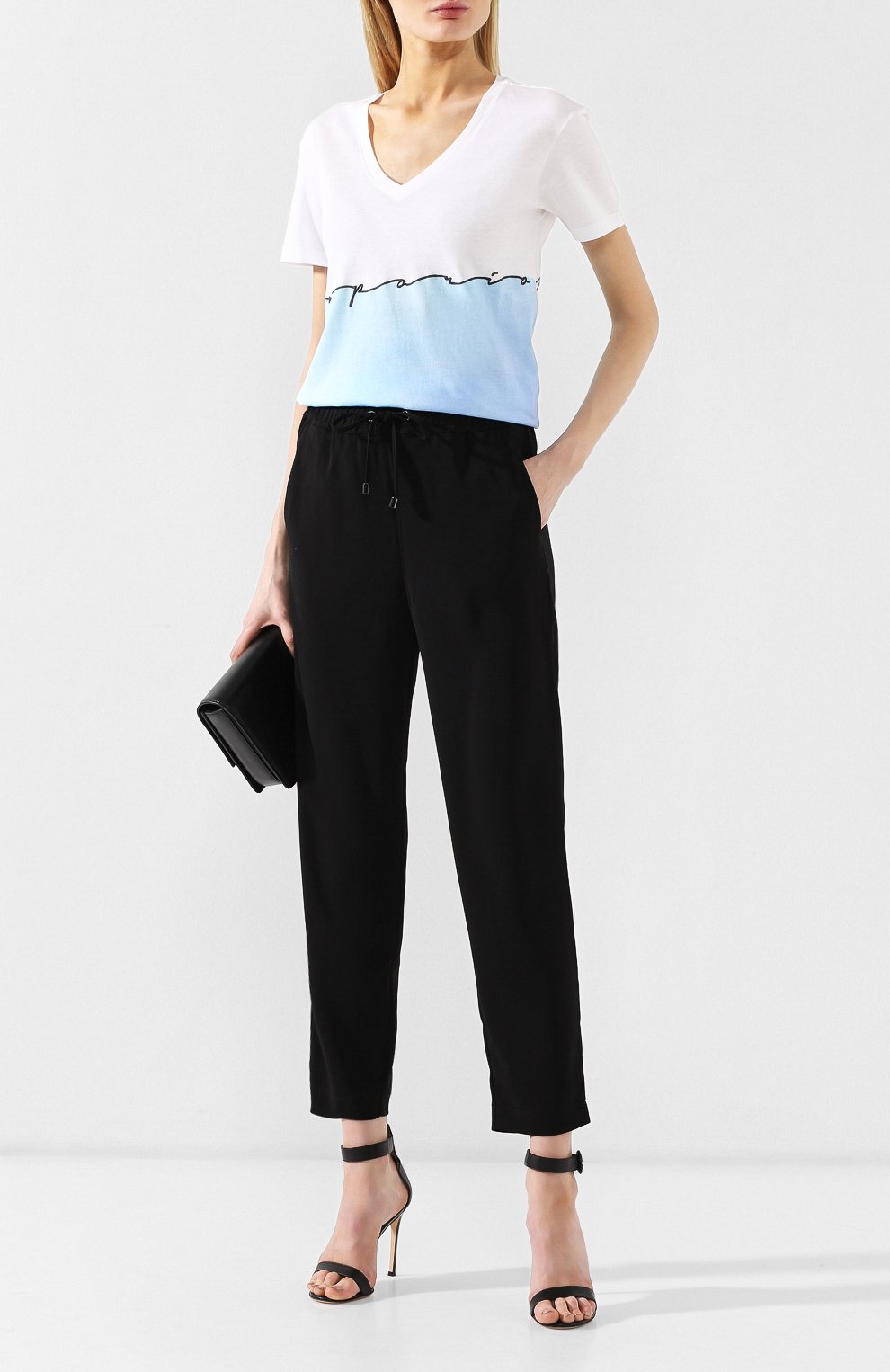 Хлопковая футболка EMPORIO ARMANI белого цвета по цене 14450 руб., арт. 3G2T66/2J29Z, фото 2 Хлопковая футболка EMPORIO ARMANI, арт. 3G2T66/2J29Z, фото 2