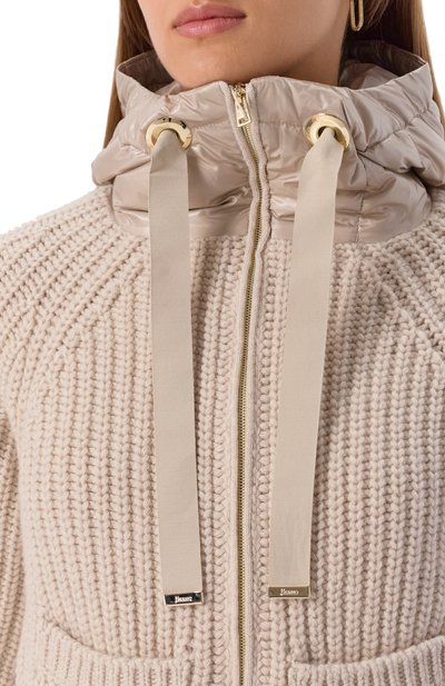 Комбинированный кардиган HERNO бежевого цвета по цене 106000 руб., арт. MP000150D/70016, фото 5 Комбинированный кардиган HERNO, арт. MP000150D/70016, фото 5