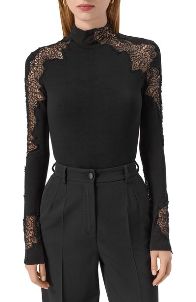 Боди из вискозы ERMANNO SCERVINO черного цвета по цене 99500 руб., арт. D474Y301SQW, фото 3 Боди из вискозы ERMANNO SCERVINO, арт. D474Y301SQW, фото 3