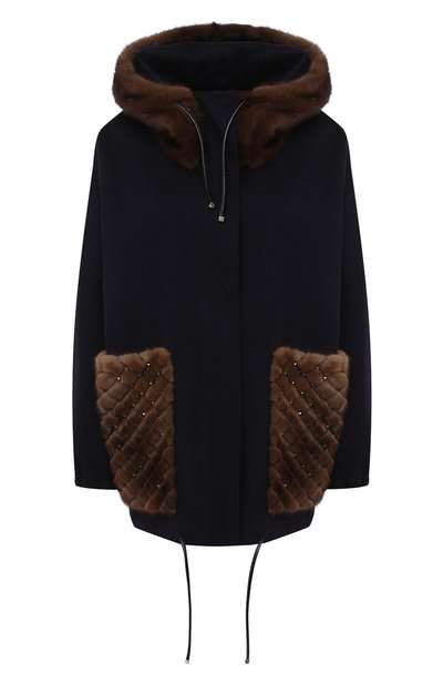 Пальто с отделкой мехом норки VALENTINO, арт. UF3FBC90DMF, фото 1