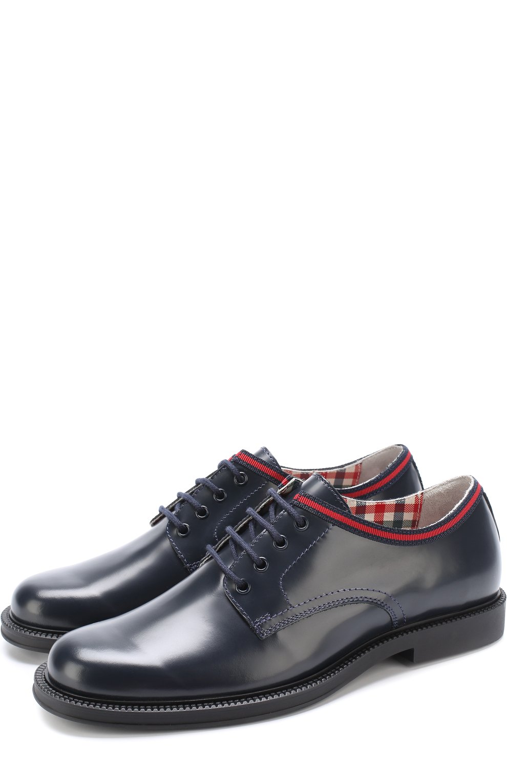 Кожаные дерби с контрастной отделкой GUCCI, арт. 488131/D7310, фото 1