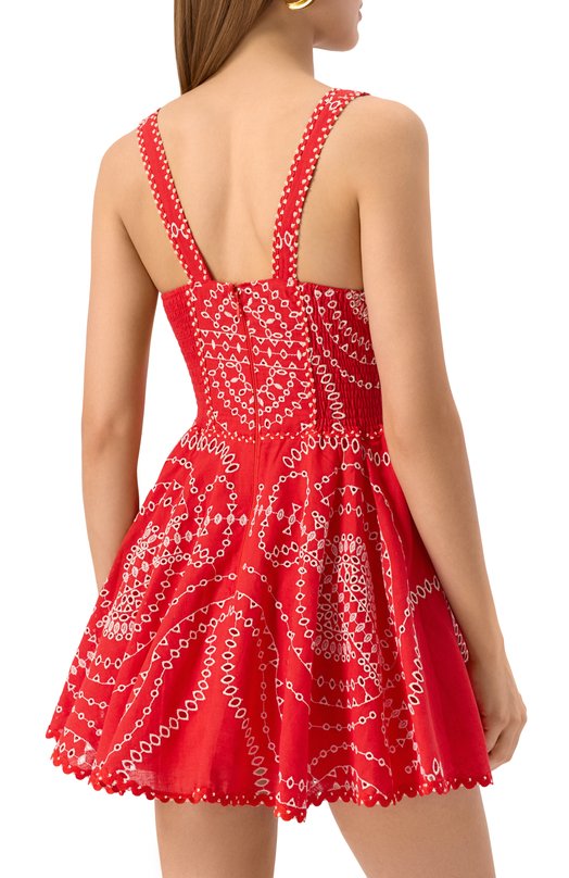 Платье из хлопка и льна Charo Ruiz Ibiza 254603 Красный  254603 Фото 4