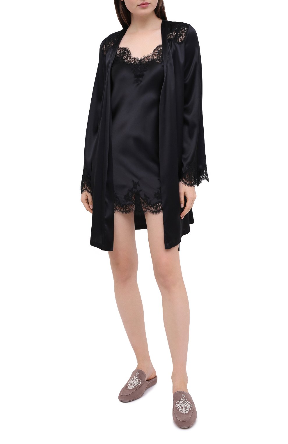 Сорочка I.D. SARRIERI черного цвета по цене 58210 руб., арт. L3020, фото 2 Сорочка I.D. SARRIERI, арт. L3020, фото 2