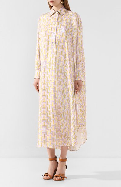 Шелковое платье LANVIN разноцветного цвета по цене 167500 руб., арт. RW-DR372I-4231-E20, фото 3 Шелковое платье LANVIN, арт. RW-DR372I-4231-E20, фото 3