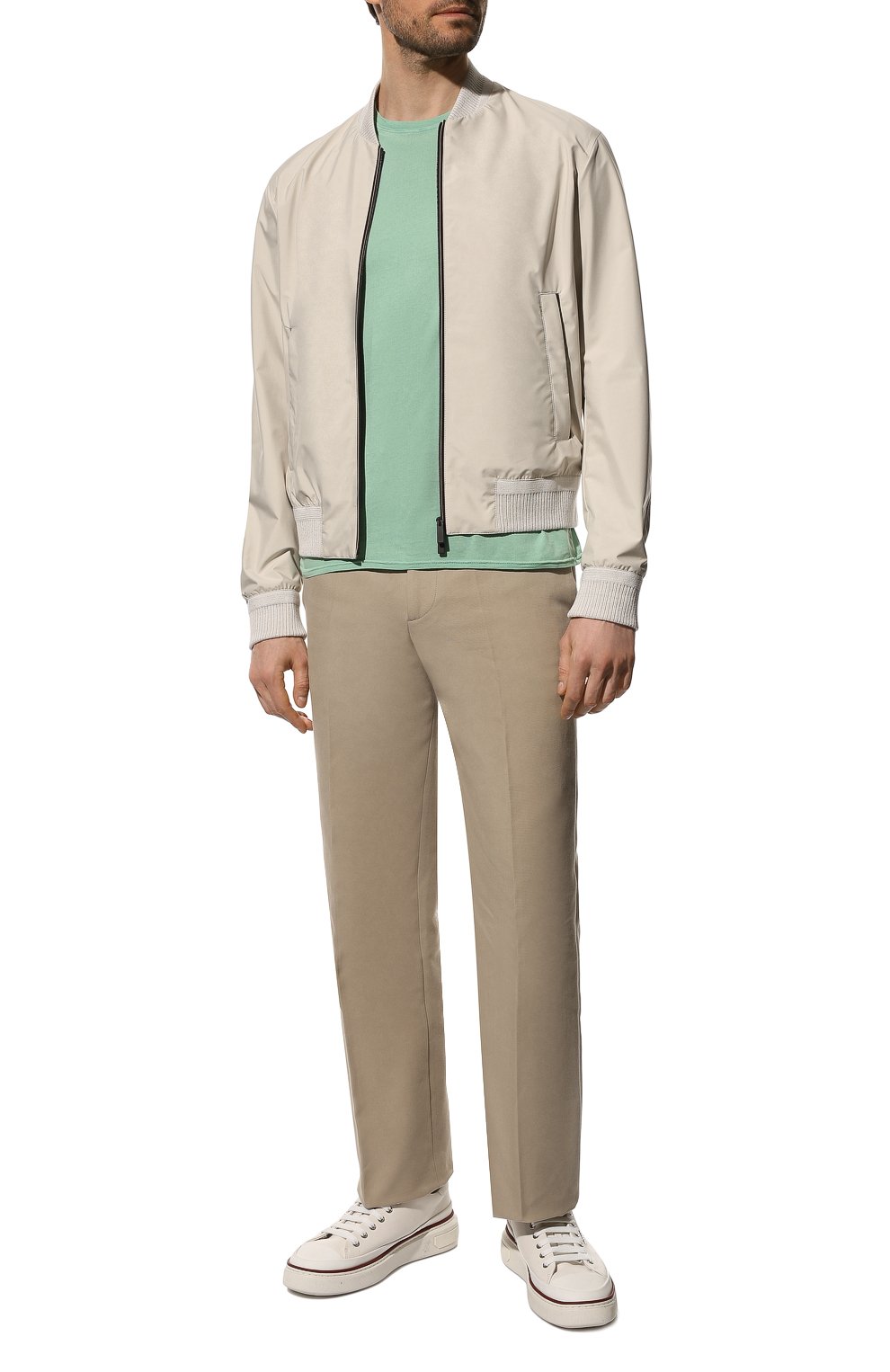 Хлопковая футболка FEDELI салатового цвета по цене 16150 руб., арт. 5UEF0113, фото 2 Хлопковая футболка FEDELI, арт. 5UEF0113, фото 2