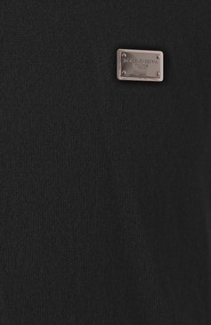 Мужская хлопковый джемпер DOLCE & GABBANA черного цве�та, арт. GXX03T/JBCE9 | Фото 6 (Материал сплава: Проставлено; Длина (для топов): Стандартные; Драгоценные камни: Проставлено; Рукава: Короткие; Стили: Кэжуэл; Принт: Без принта; Материал внешний: Хлопок; Мужское Кросс-КТ: Футболка-одежда; Кросс-КТ: Джерси)