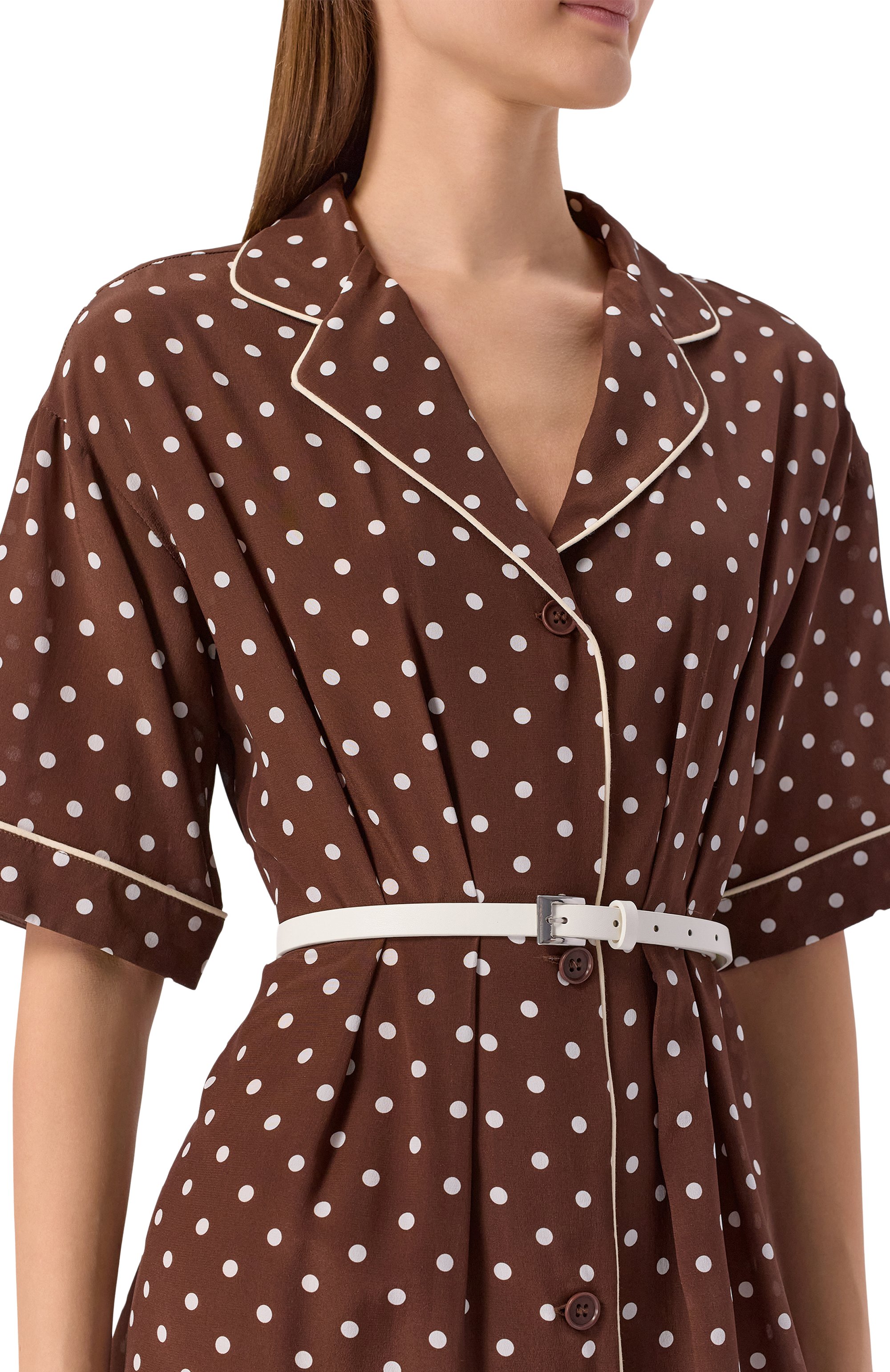 Шелковое платье P.A.R.O.S.H. коричневого цвета по цене 119500 руб., арт. D726095Z/SBILL0, фото 4 Шелковое платье P.A.R.O.S.H., арт. D726095Z/SBILL0, фото 4