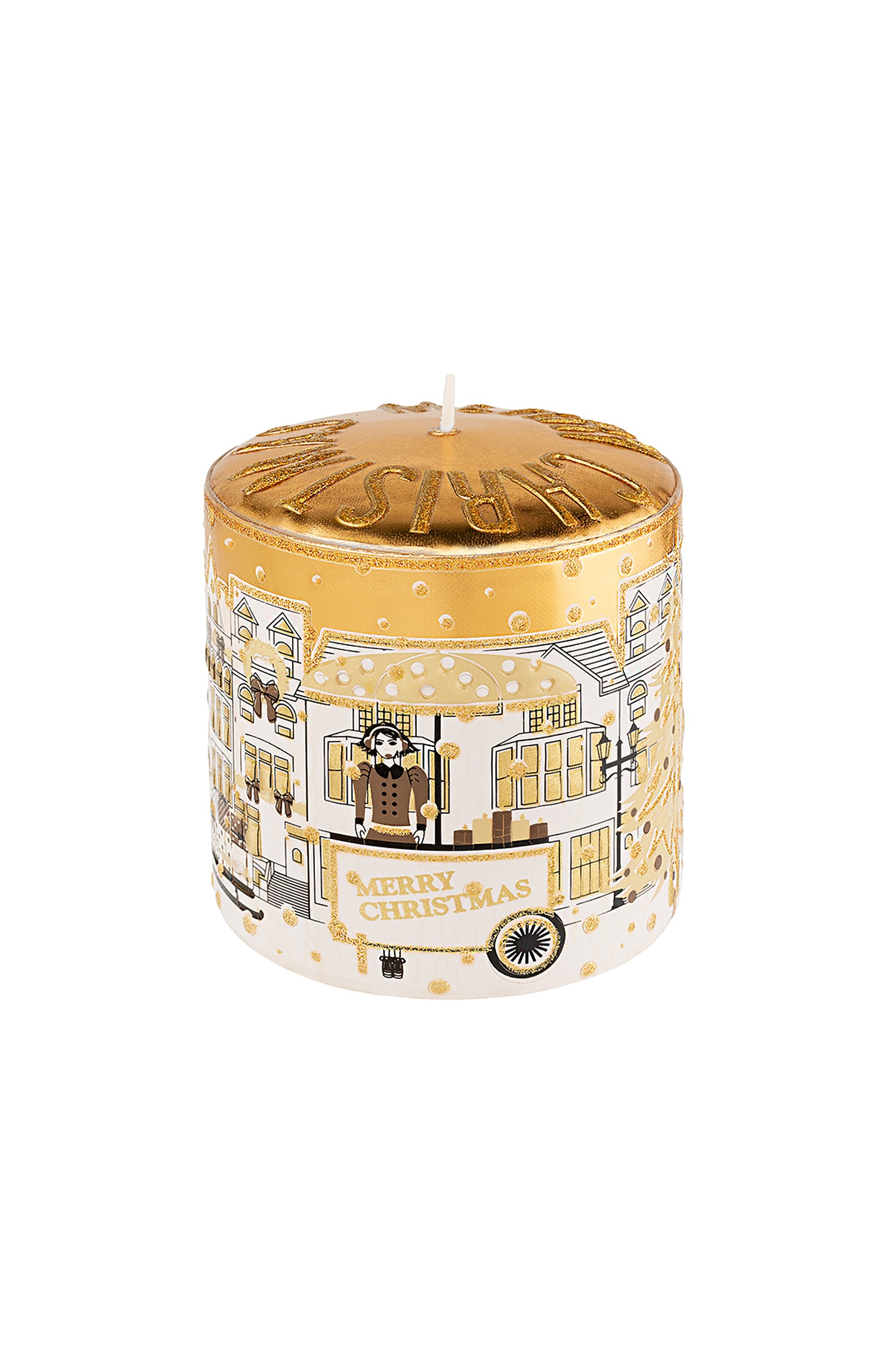 Интерьерная свеча xmas warm gold (11x10cm) PERNICI, арт. 8001962091305, фото 2