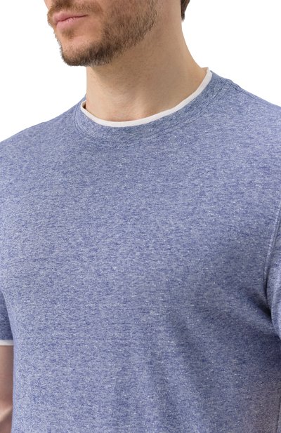 Футболка изо льна и хлопка BRUNELLO CUCINELLI, арт. MW8357427, фото 5