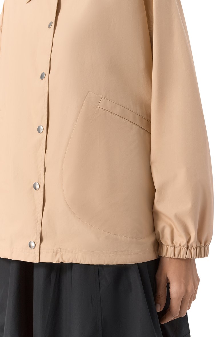 Женская хлопковая куртка JIL SANDER бежевого цвета, арт. J04AM0001-J45026 | Фото 5 (Рукава: Длинные; Материал внешний: Хлопок; Длина (верхняя одежда): Короткие; Кросс-КТ: Куртка, Легкие; Стили: Минимализм)